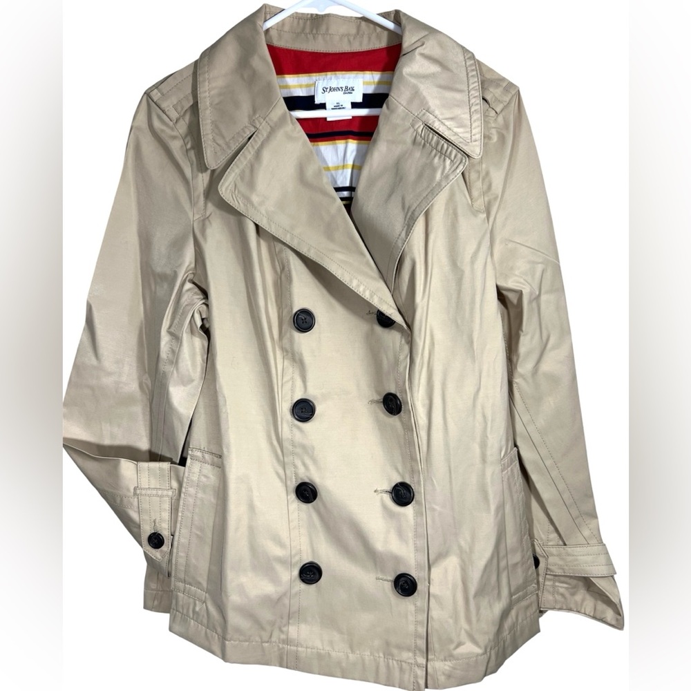 ST. JOHN'S BAY LIGHTWEIGHT JACKET WOMEN'S X LARGE TAN DOUBLE BREASTED 
A-462